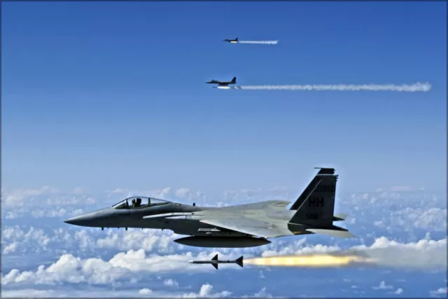 Poster, Many Sizes; F-15A Eagle F-15 Hawaii Air National Guard, Aim-7 Sparrow