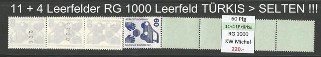 RM Unfallverhütung 60 Pfg RG 1000 ROLLENENDE RE 11 + 4 LF türkis (SELTEN !!!) **