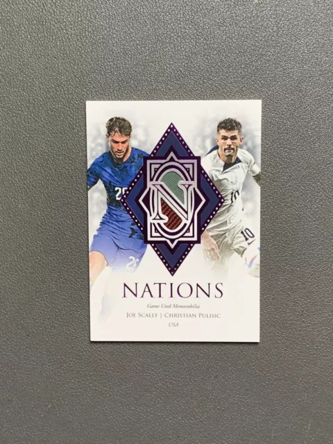 2023 Futera Soccer Christian Pulisic JOE SCALLY Nations Jersey 1/22 USMNT!