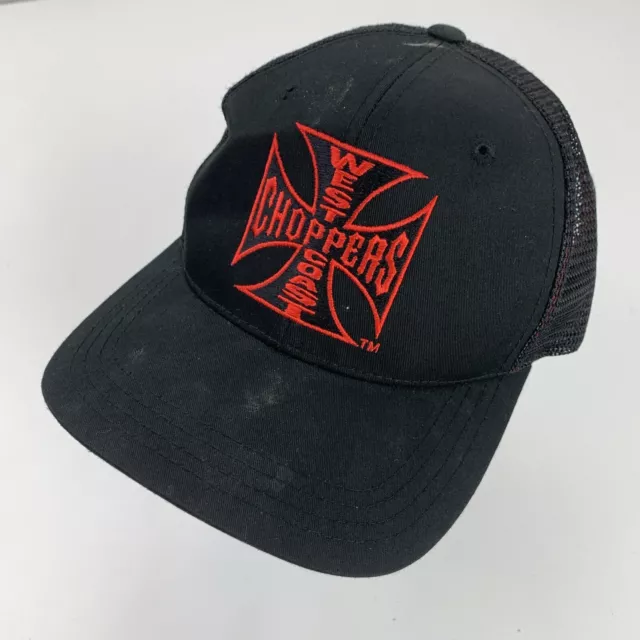 West Coast Choppers Balle Chapeau ( Cassé Réglable) Noir Rouge