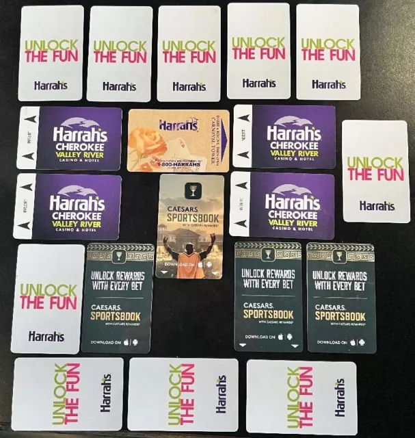 19 Used Hotel Key Cards Lot Harrahs Vegas Unlock Fun Casino Caesars Sportsbook