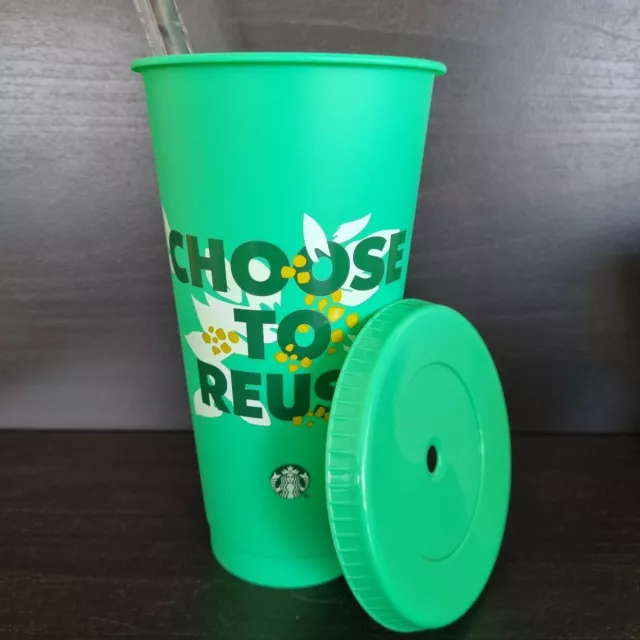 NEW Starbucks Reusable Venti Cold Cup Travel Tumbler Mug Lid Straw 24oz 709ml 2