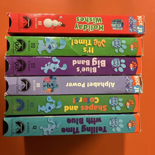 BLUE'S CLUES NICK Jr. VHS Tapes Lot of 6 Blue's Safari Meet Joe Pajama