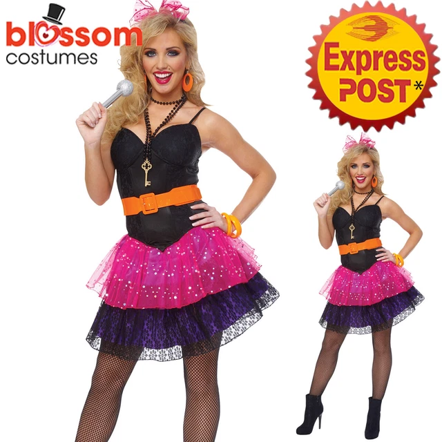 LADIES 1980S MADONNA 80s Pop Star Diva Cyndi Lauper Fancy Dress Party  Costume $41.00 - PicClick AU