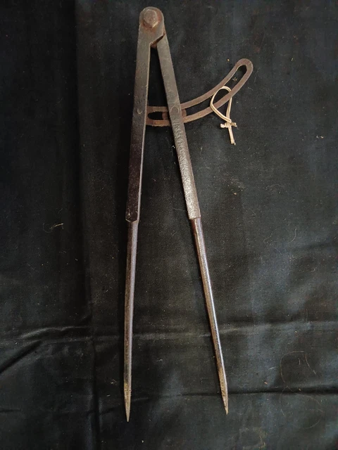 Lot De 2 Anciens Compas De Menuisier/charpentier – Acier – Bon état