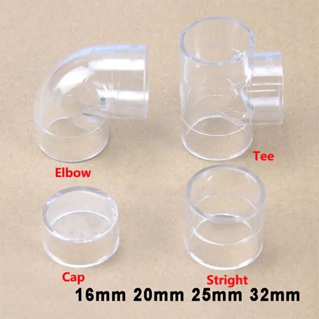 Hi-Quality 16~32mm Clear Pipe Fittings Aquarium Fish Tank Pipe Joint