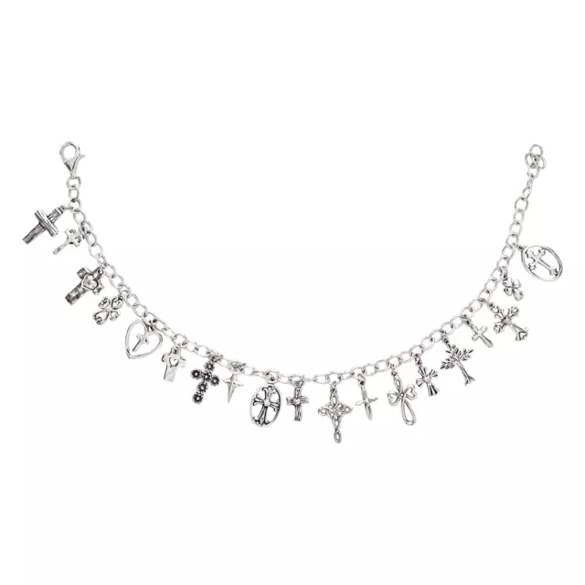 Many Crosses Charm Bracelet