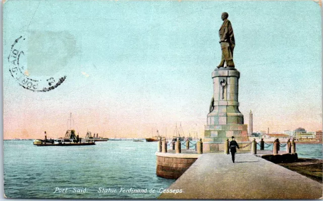 EGYPTE - PORT SAID - statue Ferdinand de Lesseps