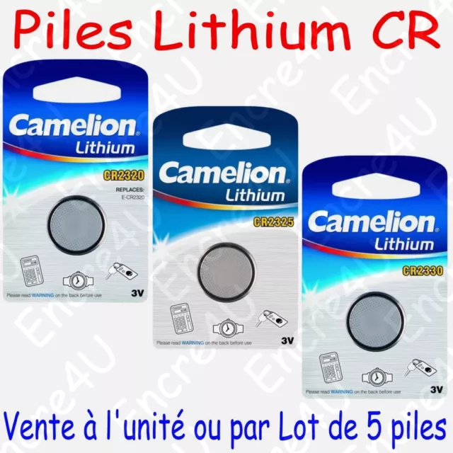 Pile Bouton CR Lithium 3V CR2320 CR2325 CR2330 vendue à l'unité ou par lot de 5