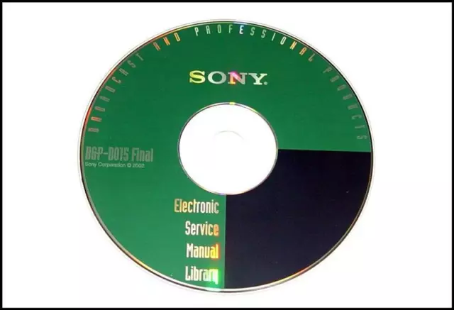 Sony ESML B&P-D015 Final Professional / Broadcast Service Manuals CD ROM