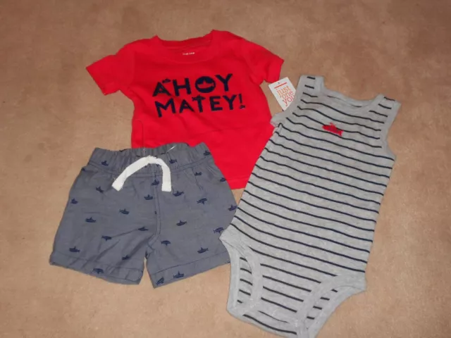 New, Baby Boys 3 Piece Set, Just One You By Carters, Size 9 Months