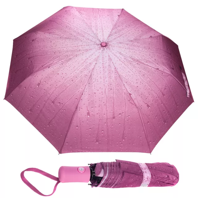Women Auto Open Close Windproof Anti-UV Sun Rain Compact Folding Travel Umbrella