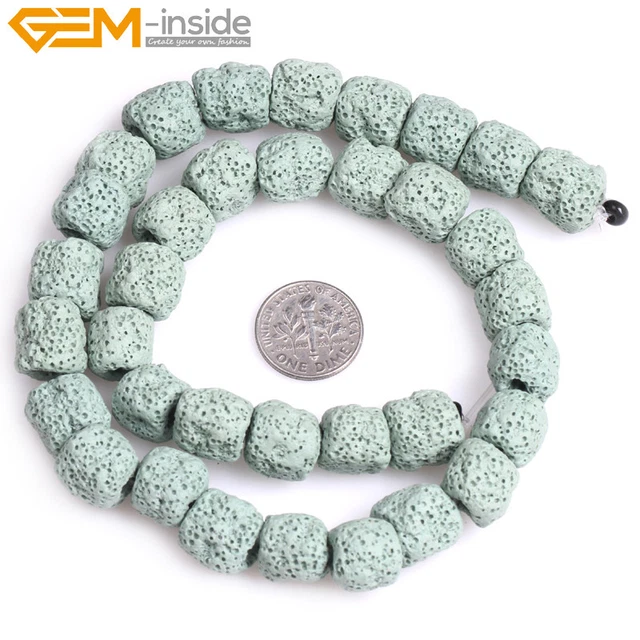 12x14mm Tube Cloumn Lava Rock Stone Loose Beads For Jewlery Making Strand 15"