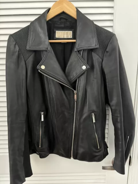 Michael michael kors crinkled leather moto jacket deals