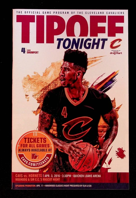 Cleveland Cavaliers Charlotte Hornets NBA Game Program 2016 Championship Season