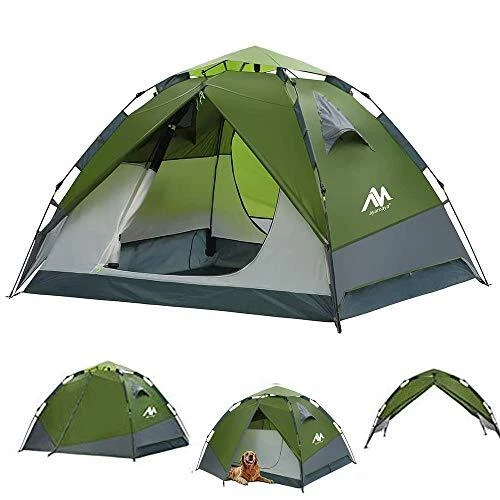Pop Up Tents for Camping 3-4 Person Green (pop up tent for 2-4 person)