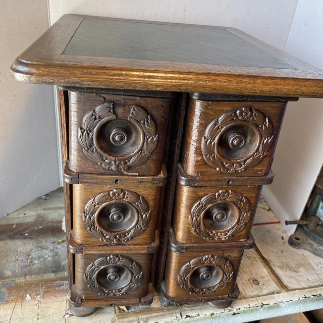 Vintage Singer Treadle Sewing Machine Ornate Cabinet Drawers Refitted As Table.