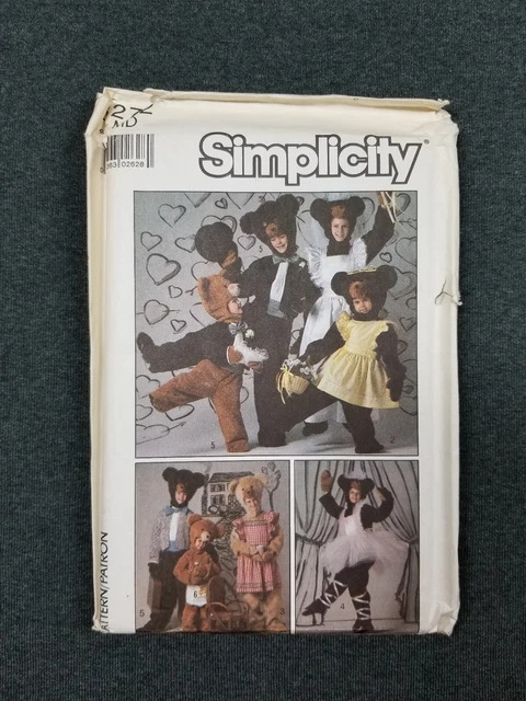 Simplicity Pattern #8272 ~ Clothing for Teddy Bear Costumes ~ Adult Medium FF/UC