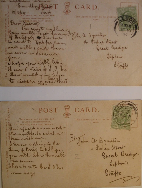 Edward VII: Postcards dated cancels: Dec. 19 1904.