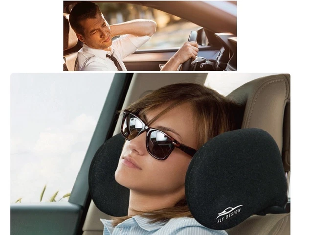 VicTop Coussin de Nuque pour siège de Voiture, appuie-tête en Mousse à mémoire de Forme avec Sangle réglable, pour soulager douleurs cervicales et tensions Musculaires pour siège de Voiture et Chaise