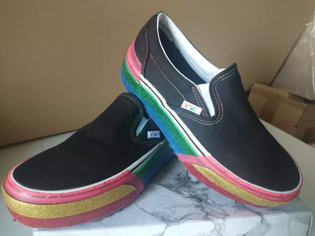 SNEAKER CON PLATEAU Vans Old Skool impilate arcobaleno taglia UK 4