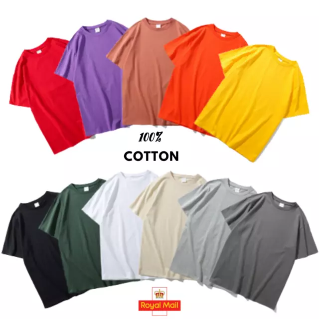 Men's T Shirts plain 100% Cotton Tee Tops Summer Short Sleeve Tee shirts SALE.