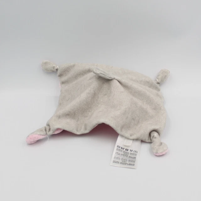Doudou plat chat lapin blanc rose gris Un hiver très doux MOTS D'ENFANTS - 29387