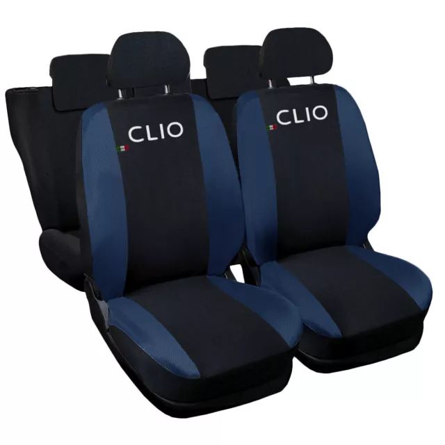 Coprisedili Compatibili Con Clio Fodere Auto Sedili Bicolore Nero Blu Scuro