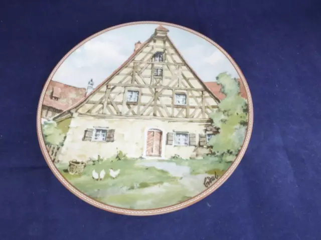 Karl Bedal Display Cabinet Plate German Half Timbered House Mittelfrankenhaus.