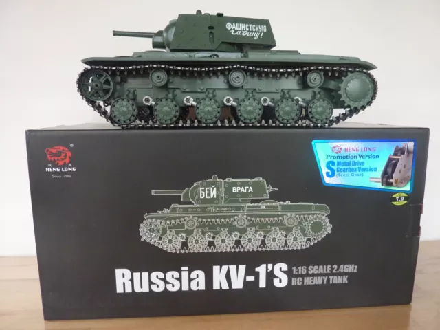 RC Panzer 1:16 Heng Long russischer Panzer KV 1 Metallket. Metallgertr. TK V 7.0