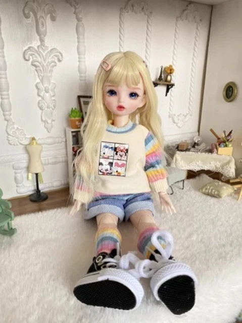 1/6 Pretty Girl BJD Doll Full Set Ball Jointed Eyes Dress Makeup Toys Kids Gift