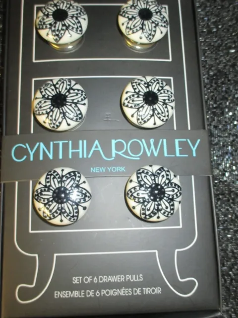 Ceramic Cabinet Knobs Cupboard Drawer Pull Set of 6 Ivory Cynthia Rowley