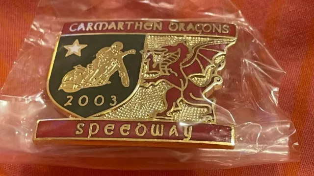 Carmarthen Dragons--2003---Speedway Badge---Gold Metal--Rare