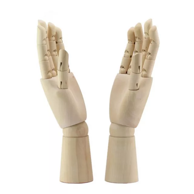 1 Pair 18cm Wooden Mannequin Hand Jointed Hand Human Artist Model Painting