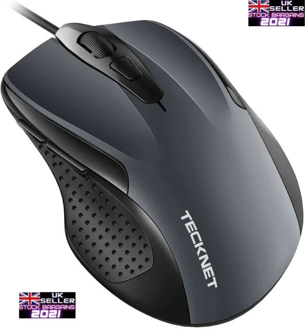 TECKNET UM013 Wired USB Mouse, 6 Buttons, up to 2000dpi (N375)