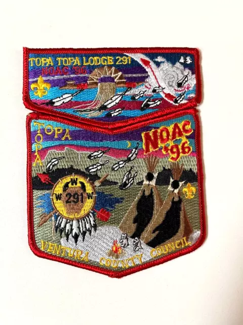 OA 291 Topa Topa Lodge 1996 NOAC 2 Piece Flap Set RED BORDER