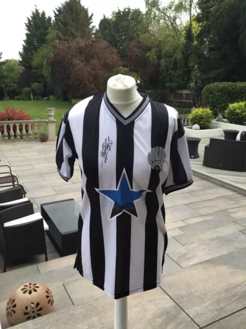 Score Draw Official Retro Newcastle United Signed by Kevin Keegan Shirt - S