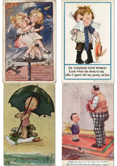 CHILDREN ARTIST SIGNED Mostly BRITISH with BETTER 100 Vintage Postcards (L3148)