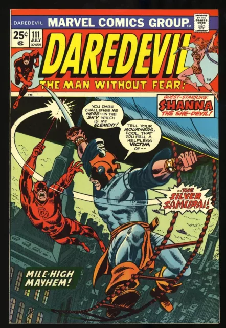 Daredevil #111 VF+ 8.5 1st Appearance Silver Samurai! Black Widow! Marvel 1974