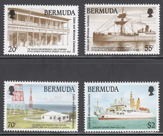 Bermuda Scott #601-604 Ships / Cable Company Set 1990. Mint Never Hinged