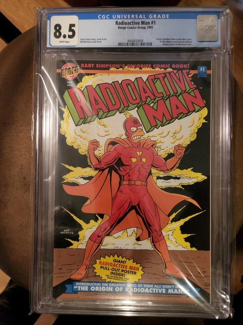 Radioactive Man #1 CGC 8.5 Bongo Comics Glow in the Dark Cover Poster Included