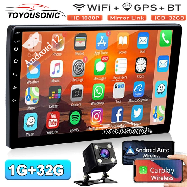 Double 2Din Android 12 10.1'' Car Stereo Touch Screen Radio Wifi GPS Rear Camera