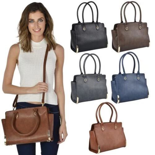 Femmes Sac à Main Simili Cuir Dakota Modèle Bandoulière Sac Or Matériel