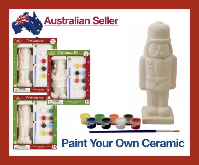 Ceramic Paint Your Own Pottery Christmas Xmas Festive Gift Paints Brush Decor Ne