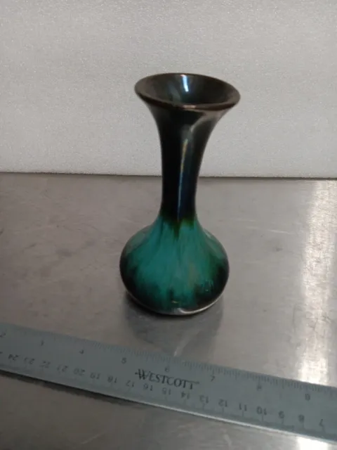Blue Mountain Pottery Small Bud Vase Drip Glaze Canada Mid Century Vintage C16