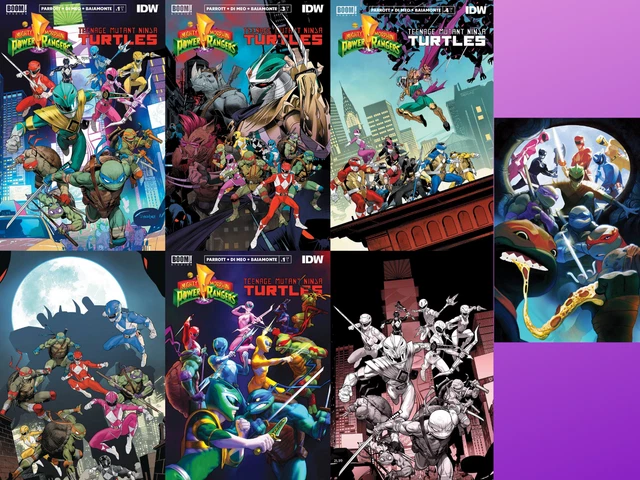 Mighty Morphin Power Rangers Teenage Mutant Ninja Turtles B&W