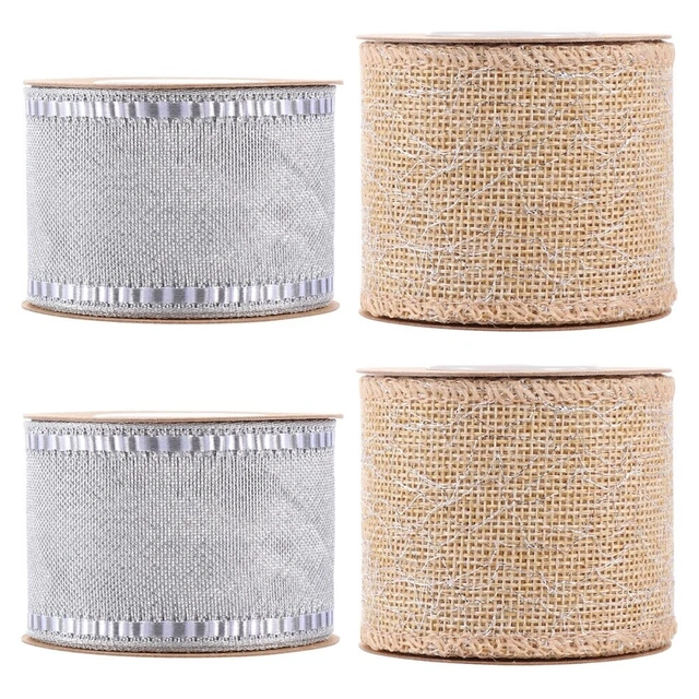 4 Rolls Polyester Christmas Ribbon Ribbons Crafts Party Decoration