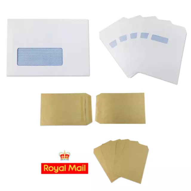 Paper Envelopes White Brown Manilla Plain & Windowed *Any Qty/Size*