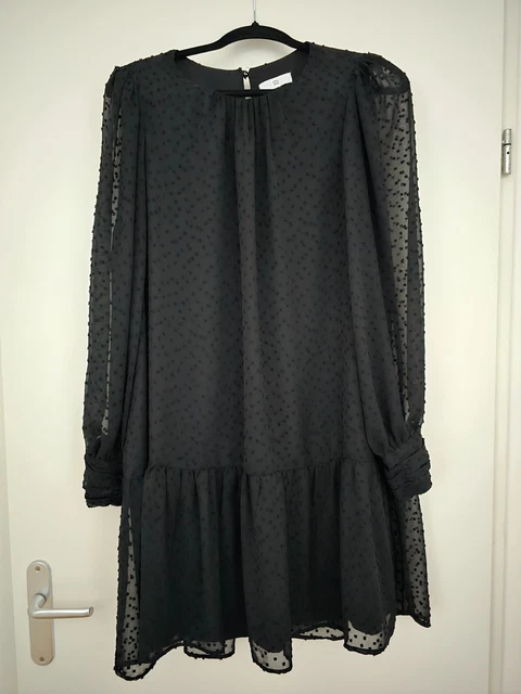 Robe Cocktail Noire LA REDOUTE Taille 38/40 - Style évasé Sans Manches - Occasion Très Bon état