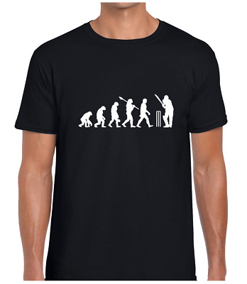 Evoluzione di giocatore di cricket da uomo T Shirt Top DIVERTENTE GIOCATORE DI CRICKET Regalo Idea